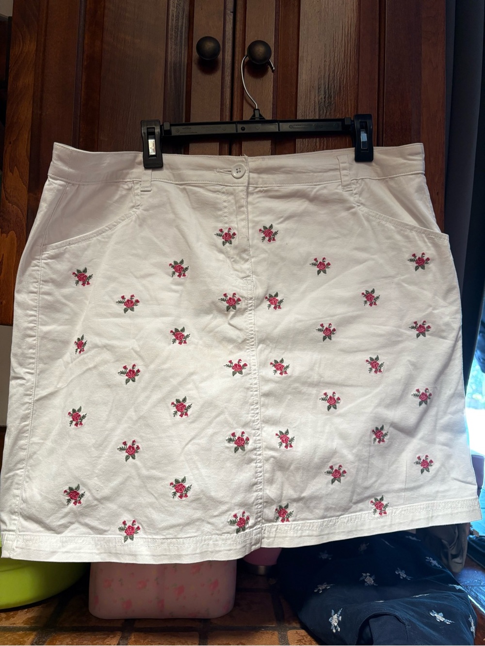 Karen Scott White Embroidered Floral Mini Skirt - Women
